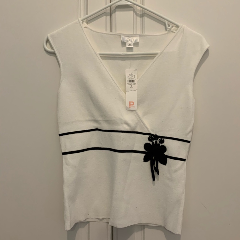 Loft white sweater vest